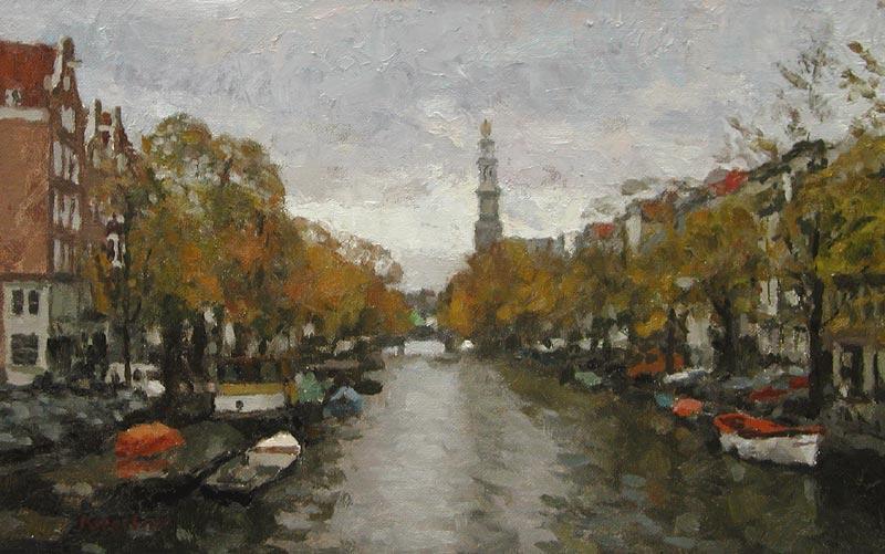 unknow artist Prinsengracht canal Germany oil painting art
